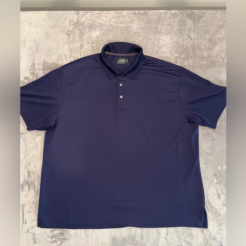 Ben Hogan Shirt 3XL Blue Solid Polo Golf‎ Short Sleeve